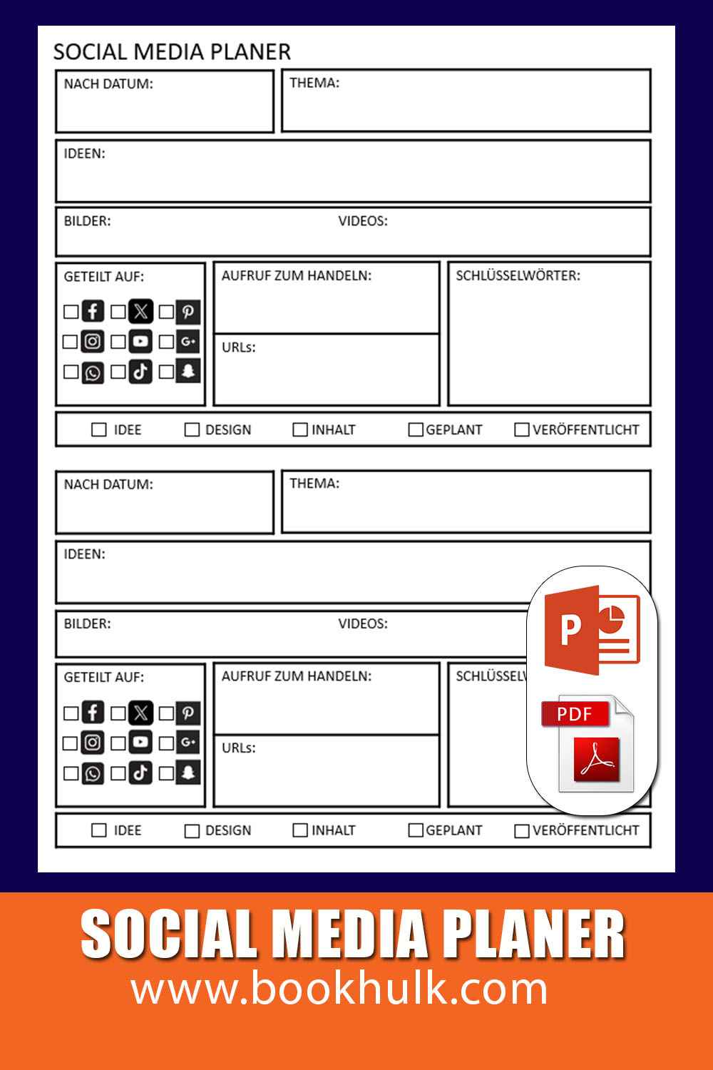 Social Media Kalender Template